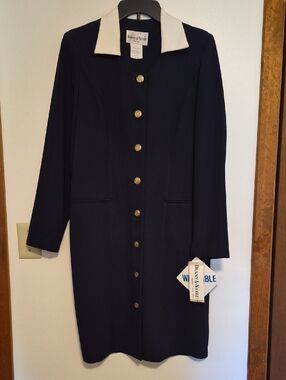 NWT Danny & Nicole Navy and White Coat Dress SZ 8